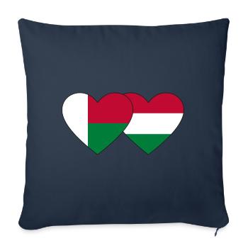 Madagascar Hungary Flag Heart - Sofa pillowcase 17,3'' x 17,3'' (45 x 45 cm) - navy - Front