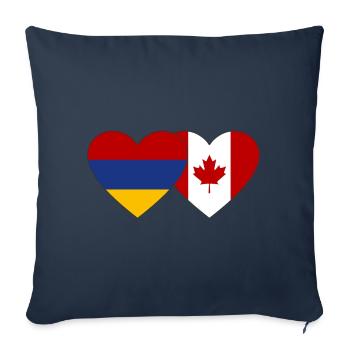 Armenia Canada Flag Heart - Sofa pillowcase 17,3'' x 17,3'' (45 x 45 cm) - navy - Front