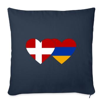 Denmark Armenia Flag Heart - Sofa pillowcase 17,3'' x 17,3'' (45 x 45 cm) - navy - Front