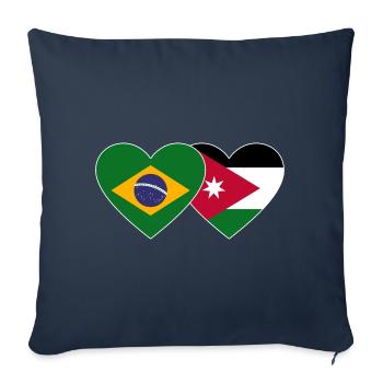 Brazil Jordan Flag Heart - Sofa pillowcase 17,3'' x 17,3'' (45 x 45 cm) - navy - Front