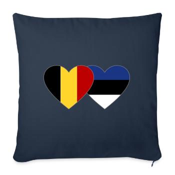 Belgium Estonia Flag Heart - Sofa pillowcase 17,3'' x 17,3'' (45 x 45 cm) - navy - Front
