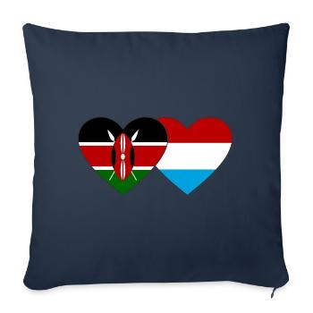 Kenya Luxembourg Flag Heart - Housse de coussin décorative 45 x 45 cm - bleu marine - Devant