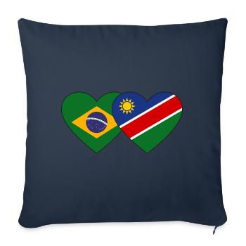 Brazil Namibia Flag Heart - Sofa pillowcase 17,3'' x 17,3'' (45 x 45 cm) - navy - Front