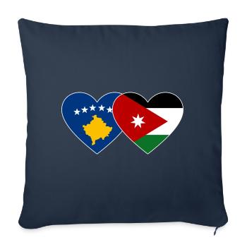 Kosovo Jordan Flag Heart - Sofa pillowcase 17,3'' x 17,3'' (45 x 45 cm) - navy - Front