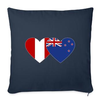 Peru Neuseeland Flagge Herz - Sofakissenbezug 45 x 45 cm - Navy - Vorne