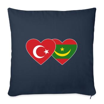 Turkey Mauritania Flag Heart - Sofa pillowcase 17,3'' x 17,3'' (45 x 45 cm) - navy - Front