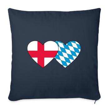 England and Bayern Flag Heart - Sofa pillowcase 17,3'' x 17,3'' (45 x 45 cm) - navy - Front