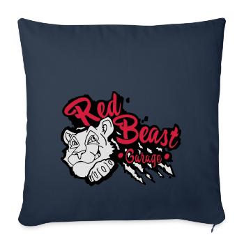 Red Beast Garage - Housse de coussin décorative 45 x 45 cm - bleu marine - Devant