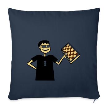 Chess Nerd Hobby Board Game Gift Glasses Cool - Sofa pillowcase 17,3'' x 17,3'' (45 x 45 cm) - navy - Front