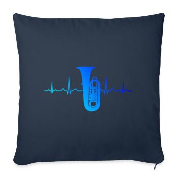 Women's Tuba Brass Music Tuba Player Men Tuba Playing - Sofa pillowcase 17,3'' x 17,3'' (45 x 45 cm) - navy - Front