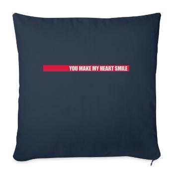 Faire sourire mon cœur - Housse de coussin décorative 45 x 45 cm - bleu marine - Devant