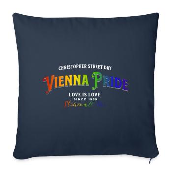 Gay Pride de Vienne, LGBTQ+ - Housse de coussin décorative 45 x 45 cm - bleu marine - Devant