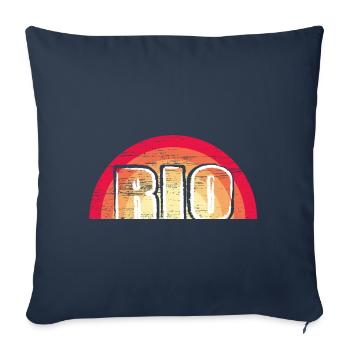 Rio logo Vintage Sunset - Sofa pillowcase 17,3'' x 17,3'' (45 x 45 cm) - navy - Front