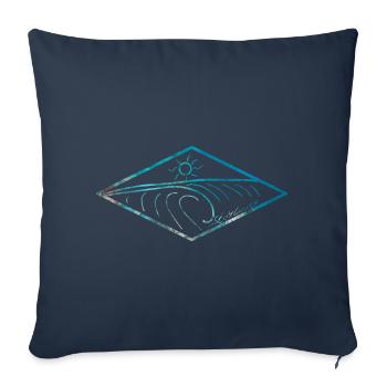 Stay Curious Wave - Housse de coussin décorative 45 x 45 cm - bleu marine - Devant