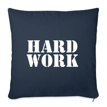 Hard work - Housse de coussin décorative 45 x 45 cm - bleu marine - Devant