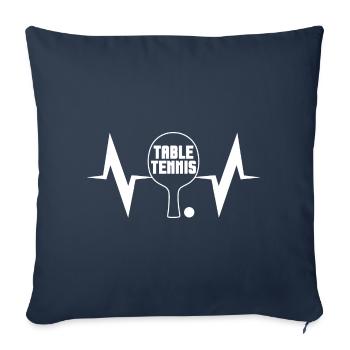 Table Tennis Heartbeat ECG Table Tennis Player - Sofa pillowcase 17,3'' x 17,3'' (45 x 45 cm) - navy - Front