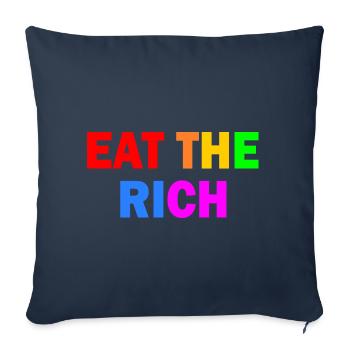 Eat the rich - Sofa pillowcase 17,3'' x 17,3'' (45 x 45 cm) - navy - Front