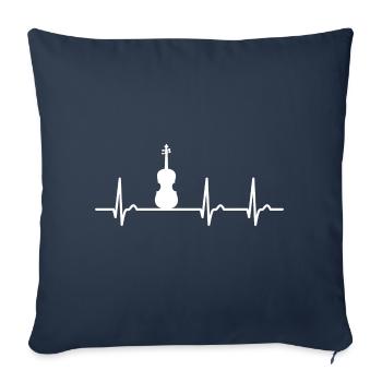 ECG curve - heart curve - pulse - music violin - Sofa pillowcase 17,3'' x 17,3'' (45 x 45 cm) - navy - Front