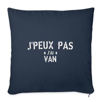 J peux pas j ai van - Housse de coussin décorative 45 x 45 cm - bleu marine - Devant