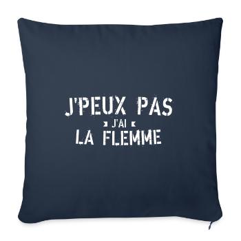 J peux pas j ai la flemme - Housse de coussin décorative 45 x 45 cm - bleu marine - Devant