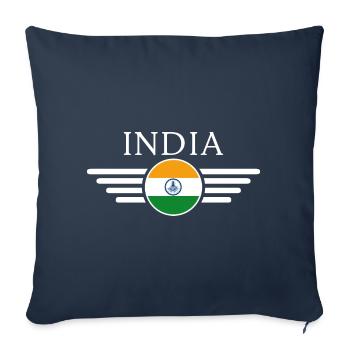 India Splendor of Colors T-Shirt - Sofa pillowcase 17,3'' x 17,3'' (45 x 45 cm) - navy - Front