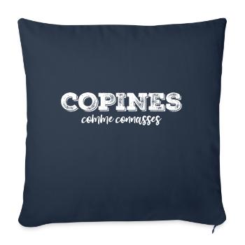 copines comme connasses - Housse de coussin décorative 45 x 45 cm - bleu marine - Devant