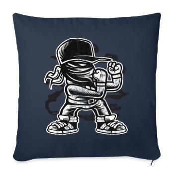 KÄMPFER - Kampf Boxer Comic Cartoon Geschenk Motiv - Sofakissenbezug 45 x 45 cm - Navy - Vorne