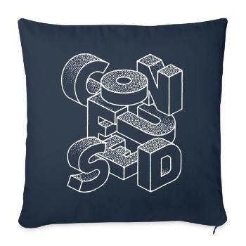 Confused - Sofa pillowcase 17,3'' x 17,3'' (45 x 45 cm) - navy - Front