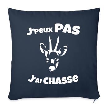 OBV – V.2 J’peux pas j’ai chasse #1 - Housse de coussin décorative 45 x 45 cm - bleu marine - Devant