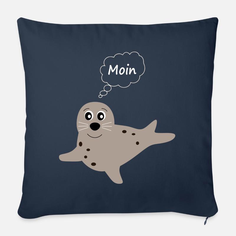 Seehund Seehunde Robbe Robben Tiere - Sofakissenbezug 45 x 45 cm - Navy