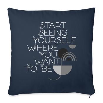 Mindset Start Seeing Your Future Geometric Inspira - Sofa pillowcase 17,3'' x 17,3'' (45 x 45 cm) - navy - Front
