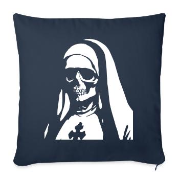 Satanische Nonne, okkulte und dunkle T-Shirts zu - Sofakissenbezug 45 x 45 cm - Navy - Vorne