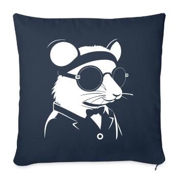 Drôle de rats fantaisie avec des lunettes de soleil Rat de compagnie - Housse de coussin décorative 45 x 45 cm - bleu marine - Devant