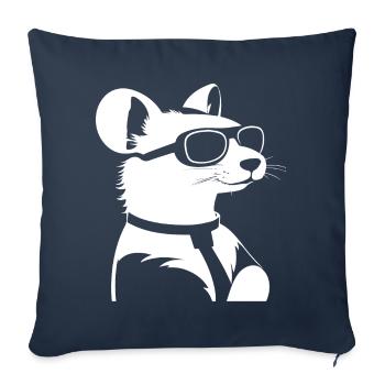 Furet portant des lunettes de soleil Cool Ferrets - Housse de coussin décorative 45 x 45 cm - bleu marine - Devant