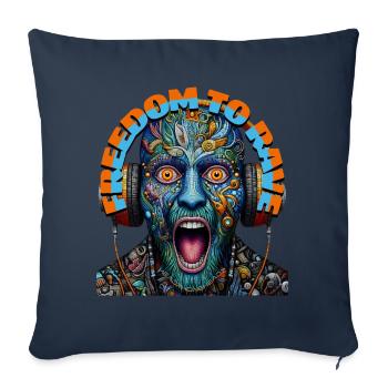 FREEDOM TO RAVE - Crazy Dude with Headphones! - Sofa pillowcase 17,3'' x 17,3'' (45 x 45 cm) - navy - Front