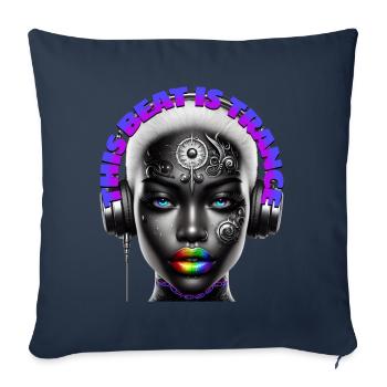 THIS BEAT IS TRANCE - Cool Woman with Headphones! - Sofa pillowcase 17,3'' x 17,3'' (45 x 45 cm) - navy - Front