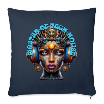 MASTER OF TECH HOUSE - Cool Princess & Headphones! - Sofa pillowcase 17,3'' x 17,3'' (45 x 45 cm) - navy - Front