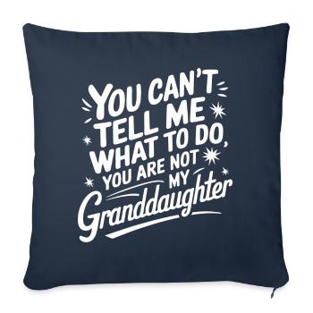 Papy Grand-père Famille Fête des pères - Housse de coussin décorative 45 x 45 cm - bleu marine - Devant