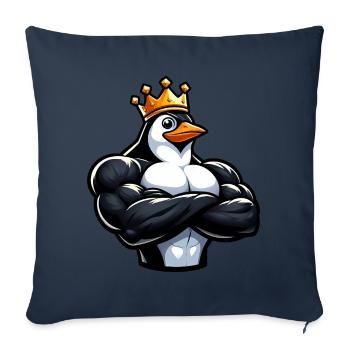 Entraînement physique fort Penguin King - Housse de coussin décorative 45 x 45 cm - bleu marine - Devant