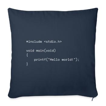 C - Hallo Welt - Sofakissenbezug 45 x 45 cm - Navy - Vorne