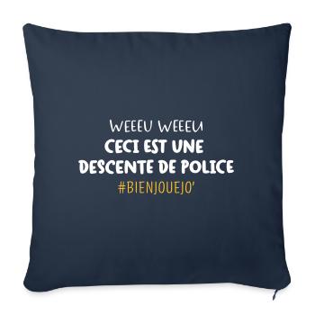 Ceci est une descente de police bien joué - Housse de coussin décorative 45 x 45 cm - bleu marine - Devant