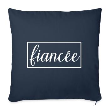 Fiancée Fiancée Fiançailles Mariage Lune de Miel - Housse de coussin décorative 45 x 45 cm - bleu marine - Devant