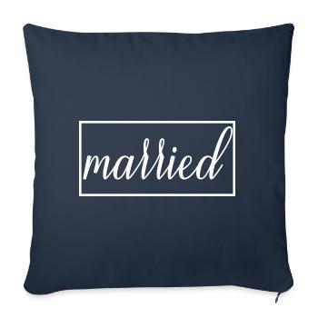 Couple marié assorti Hommes & Femmes Jour de mariage - Housse de coussin décorative 45 x 45 cm - bleu marine - Devant