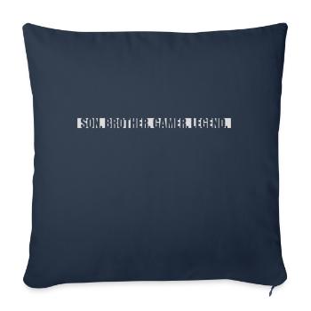 Fils Frère Gamer Légende - Housse de coussin décorative 45 x 45 cm - bleu marine - Devant
