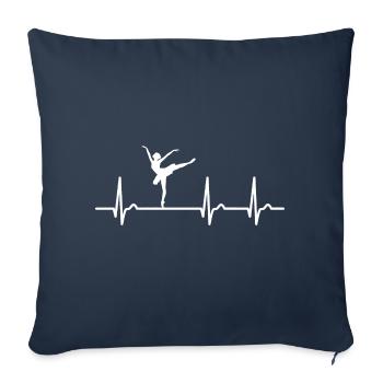 ECG curve - heart curve - pulse - ballet - art - Sofa pillowcase 17,3'' x 17,3'' (45 x 45 cm) - navy - Front