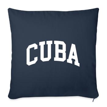Cuba - Housse de coussin décorative 45 x 45 cm - bleu marine - Devant