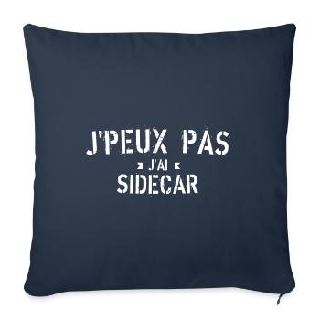J peux pas j ai Sidecar - Housse de coussin décorative 45 x 45 cm - bleu marine - Devant