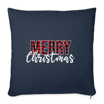 Joyeux Noël - Housse de coussin décorative 45 x 45 cm - bleu marine - Devant