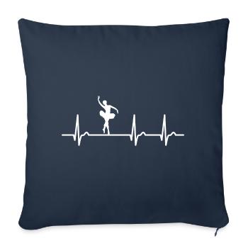 ECG curve - heart curve - pulse - ballet - art - Sofa pillowcase 17,3'' x 17,3'' (45 x 45 cm) - navy - Front