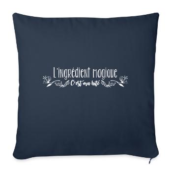 ingrédient magique - Housse de coussin décorative 45 x 45 cm - bleu marine - Devant